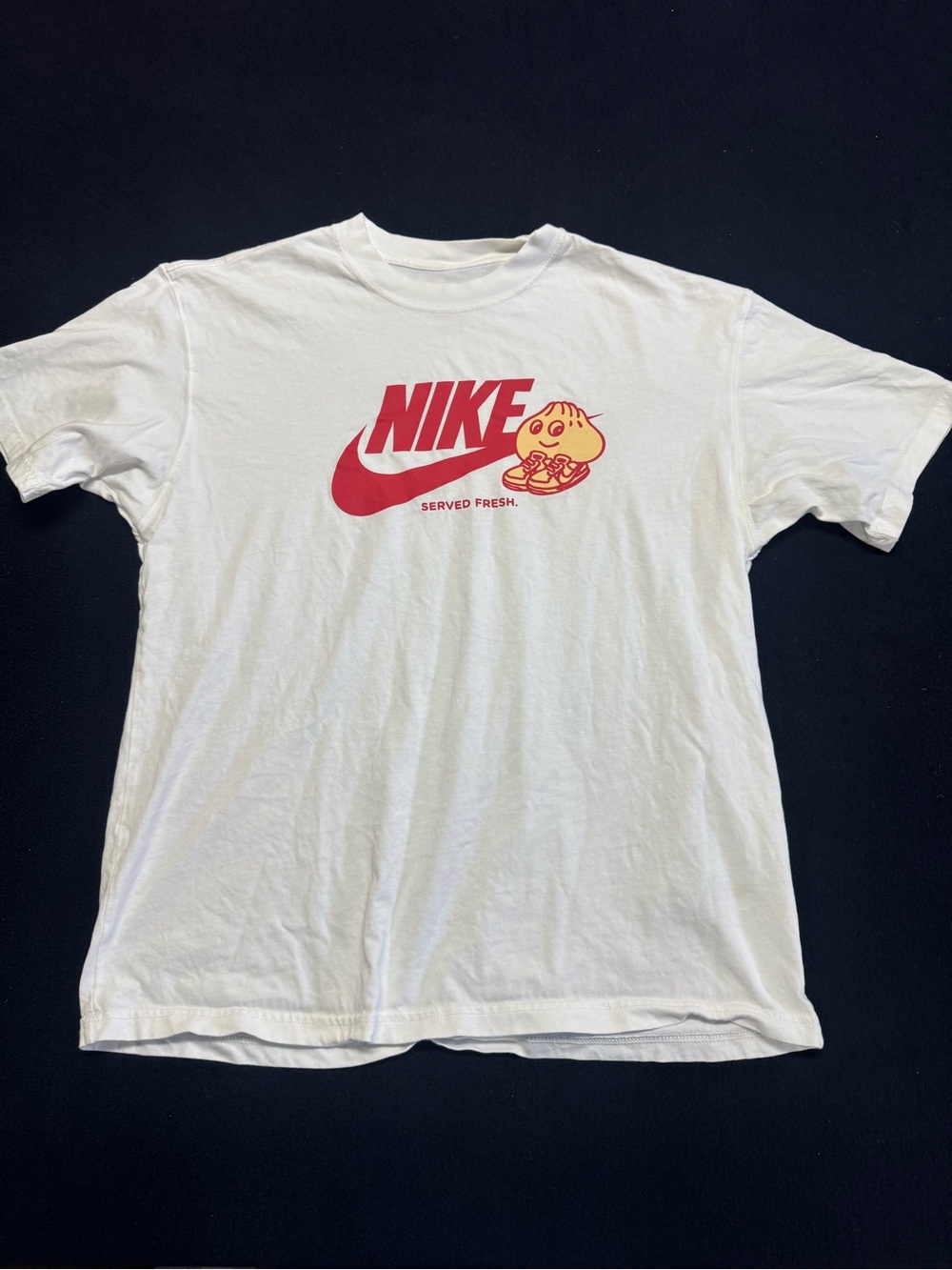 Nike Served Fresh Sole Food Max 90 Dumpling White Shirt FB9803-686 Size Medium
